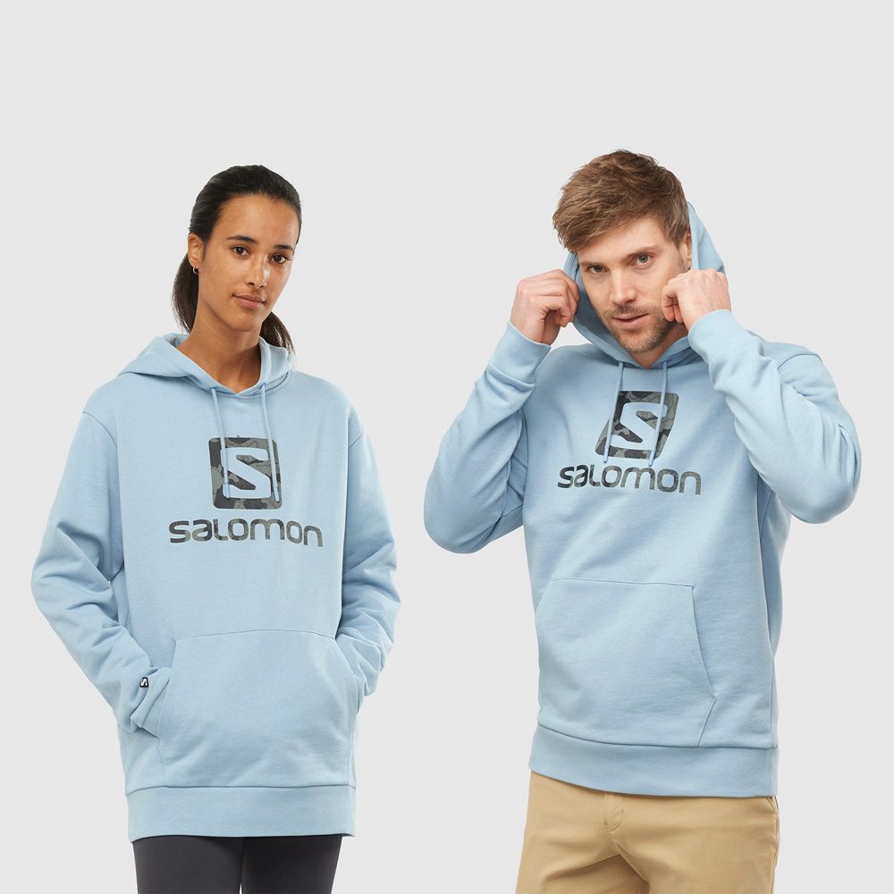 Salomon Israel OUTLIFE LOGO SUMMER - Mens Hoodie - Ashley Blue (GHIO-02578)